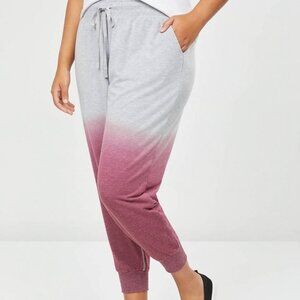 NWT Livi Active Lane Bryant Women's Ombr Knit Cropped Joggers Pockets Size 22/24
